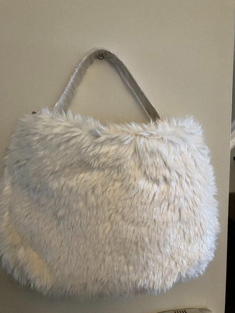 White Furry Anthropologie Bag NWT